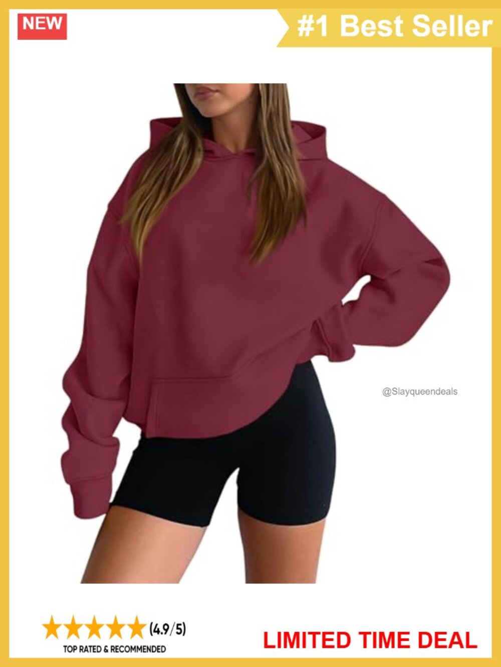 Oversized Fleece Hoodie Kangaroo Pocket Pullover Sweatshirt